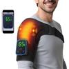 Kouamor Massaggiatore per spalle con riscaldamento e applicazione, 7 temperature (40 - 70 °C) e 3 modalità di vibrazione, 5000 mAh, ricaricabile, cuscino massaggiante senza fili per spalle, collo e schiena (1