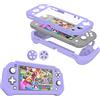 FIWWAT Custodia per Nintendo Switch Lite，Cover Switch Lite Case Protettiva in Silicone Resistente Antigraffio con Schermo PC Integrato + 2 Cuscinetti Per il Pollice, Viola