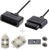 TANBT 2 cavi di prolunga per controller SNES da 1,8 m, cavo di prolunga per controller Super Nintendo SNES SFC, pulsante conduttivo in silicone Super SNES (2 cavi + 1 set di pulsanti in silicone)
