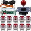 SJ@JX Arcade Game Controller DIY Kit Microswitch Button 4&8 Way Joystick Zero Delay USB Encoder Fighting Stick Handles Console for PC MAME Raspberry Pi Retropie