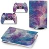 PDURMBUAB Nessuna Schiuma Nessuna Bolla Pelle Decalcomanie Anime Console Per PS5 Disk Edition 2 Controller Pellicola Vinile Avvolge, Durevole, Resistente Graffi 92407