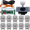 SJ@JX Arcade Game Controller DIY Kit Microswitch Button 4&8 Way Joystick Zero Delay USB Encoder Fighting Stick Handles Console for PC MAME Raspberry Pi Retropie