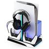 iMP Tech Imp Gaming DLX LED Twin Torre di ricarica con ventole di raffreddamento e supporto per giochi PlayStation 5