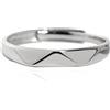 Meissa 2Pcs Fasce di coppia semplici minimaliste abbinate Anelli di promessa in argento sterling fatti a mano per uomini e donne Taglia regolabile, Larghezza 3,3 mm