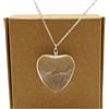 Cairui Design Dente di leone con 2 Desideri Tarassaco Vero Fiori Cuore Amore Vetro Argento Sterling 925 Collane Con pendenti Donna Handmade