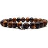 KARDINAL WEIST occhio di tigre bracciale, perle di gemma, gioielli per uomo e donna, chakra - protezione - coraggio - sicurezza (XS, occhio di tigre)