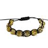 Handmade Generico Bracciale Quarzo Citrino Unisex, Shamballa il Bracciale Della Felicità, Regolabile Fatto a Mano