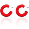 Knick Knack OÜ Orecchini Minimalisti a Cerchio: Accessori Intemporali e Chic (M, Rosso)