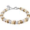 ParticolarModa Bracciale Donna regolabile quadrifoglio portafortuna nodini lucido diamantato 7 mm (Regolabile da 22 a 25 cm (x polso 19-21), Argentato/Dorato/Bronzo)