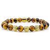 Handmade Bracciale Occhio Di Tigre Bracciale Con Perline Classe A+ Perline Sfera Placcata Oro 24k 8mm Acciaio Inossidabile (filigrana)