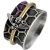 Kanika Jewelry Trove 925 Sterling Silver and Gold Bee Spinner Ring, Silver Spinner Ring, Bee Jewelry, Bee Ring, Honeycomb Ring, Honeycomb Jewelry, Anelli di meditazione d'argento