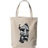 Generic Shopper in Cotone Sardegna, Manici Lunghi e Soffietto alla Base Grigio, Tote Bag, Borsa Shopping, 38x42cm, Beige con Stampa, Taschina Interna