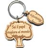 Generico Portachiavi personalizzato in legno festa del papà - quercia con ghianda - sei il papà migliore al mondo- idee idea regalo legno personalizzato - babbo