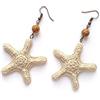 Handmade orecchini all'uncinetto stella marina, orecchini beige