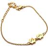 Generico Bracciale Minimal zampine - Bracciale mini zampine - Bracciale impronte (Oro Giallo, Due Zampe)
