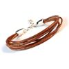 LuZ ITALY Bracciale uomo in cuoio Naturale - 5 Fili - Regolabile