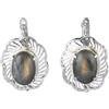 Handmade Orecchini in labradorite con chiusura russa, orecchini in argento sterling 925 traforati, orecchini fatti a mano con montatura a griffe