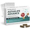 NUTRA XPLUS 20mg Astaxantina Pura Alto Dosaggio 30cps | AstaxLife Advance | Integratore Potente Antiossidante Naturale per Pelle, Energia, Vista e Difesa Cellulare | Con Coenzima Q10, Vitamina E e Piperina