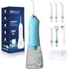 H2ofloss Idropulsore dentale portatile senza fili, 5 modalità IPX7, impermeabile, idropulsore orale ricaricabile da 300 ml, per la pulizia dei denti, blu cielo