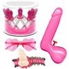 realGOOS Kit addio al nubilato per la sposa sexy con corona piselli pistola ad acqua pisello occhiali a forma di cuore e giarrettiera bicchierino pisello chupito gadget per adulti 18+