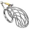 SXJJAR Cintura di castità in acciaio inossidabile per uomo Bondage Gabbia di castità con serratura Gabbia per pene SM Castità Anelli per cazzi Gioco di ruolo Abuso sessuale(Ring:50mm)
