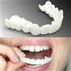 INGKE 2 Paia Denti Finti Cosmetici in Silicone Snap on Faccette Dentali, Finti Da Applicare Da Soli Instant Protesi Inferiore E Superiore Dentiera Provvisoria Copri I Denti Imperfetti,Con Scatola