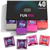 Durex Fun Explosion Mix di Preservativi Sottili, Con Rilievi e Nervature e Aromatizzati, 40 Profilattici, Esclusiva Online