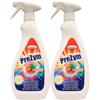 FEI FAN 2x Smacchiatore Enzimatico Spray PREZYM Per Tessuti. Attivo Contro Tutte Le Macchie, Tripla Azione: Proteasi, Amilasi e Lipasi 750ml