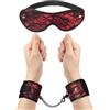 NiKi Set di bende in pizzo e manette foderate in pelliccia sintetica, kit di manette morbide rosse per il sesso, giocattoli sessuali per adulti
