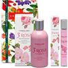 Generico Erbolario - Confezione Regalo 3 ROSA DUO In Scatola Originale Decorata - Bagnoschiuma da 250 ml + Profumo da 15 ml