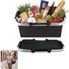 Zbozzba Cestino per la spesa pieghevole 18L,con funzione di raffreddamento,contenitore frigo portatile con manici imbottiti,termico come cestino da picnic,per shopping,picnic,viaggi (nero)