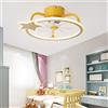 Dceinz Ventilatore Da Soffitto Con Luce E Telecomando LED Dimmerabile Lampadario Con Ventilatore DC Reversibile 6 Velocità Timer Bellissima Plafoniera Con Ventilatore Per Cameretta Bambini -Yellow||S