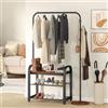 YITAHOME Appendiabiti con Scarpiera, Appendiabiti Industriale con Panca per Scarpe, Attaccapanni da Terra con 3 Ganci, per Soggiorno, Corridoio, Ingresso, Porta d'ingresso