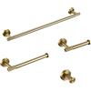 PEKMAR Set di accessori hardware per il bagno Kit in ottone zigrinato oro spazzolato Porta asciugamani Anello porta accappatoio Porta carta Porta asciugamani Scopino, kit, 45