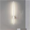 PTLYE Striscia LED Lunga lineare Girevole per Interni in Stile Nordico Moderno in Metallo per Camera da Letto Soggiorno (Luce Bianca-Bianca 60 cm)