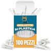 Akitaink Mollette per bucato in plastica 100 Pezzi bianche, Antisegno, Ecologiche, Antiruggine, da plastica post consumo. Misura grande, Resistenti Antivento per panni