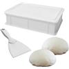 Sicignano Casalinghi Cassetta Service per Impasti 40×30x10h cm con Coperchio e Spatola, con Fondo e Pareti Chiuse Capacità 10 litri - Impilabile Bianco Polietilene Alimentare Lavabile in Lavastoviglie