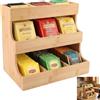Zbozzba Contenitore per bustine da tè,organizzatore per tè,scatola da tè in legno,con 9 scomparti,capsule da caffè e zucchero,organizer per bustine da tè,per casa, cucina,ufficio e caffè,17x26.5x24cm