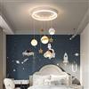 DLSixYi Lampadario Moderno a LED Lampada a Sfera in Vetro Plafoniera da Incasso per Camera dei Bambini Studio Camera da Letto Bambini Pianeta Astronauta Lampada da soffitto Decor Light Fixtures 55W