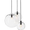 MZStech Lampada a sospensione classica in vetro classica sferica Lampada singola in vetro a luce singola creativa, base a luce E27 (30CM)