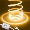 HEGEHE Striscia LED Neon Dimmerabile 220V [22M,Bianco caldo 3000-3500K],288 LEDs/m Striscia LED Flessibile Impermeabile IP65 Tagliabile FCOB CRI90+,Design DIY,Illuminazione Decorativa per Casa