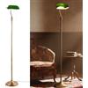 B·LED BARCELONA LED Lampada da terra vintage Banker con paralume verde regolabile e base in ottone anticato, attacco E27. Stile retrò. Lampada da terra da lettura per ufficio, studio, soggiorno o camera da letto.