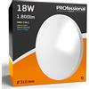 Eurocali 1x Plafoniera LED 18W Opaca IP20 1800 lumen - Forma: Circolare - 3 in 1 Caldo Naturale Freddo - Fascio Luminoso 360°