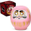 Samsara DARUMA ROSA Portafortuna Gravidanza [PORCELLANA PIENA - REALIZZATA E DIPINTA A MANO] Regali Portafortuna per Gravidanza, Simbolo di Speranza - Colora l'occhio ed esprimi un desiderio