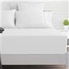 PRIME LINENS Lenzuolo con angoli extra profondi da 40 cm, in microfibra spazzolata, resistente alle pieghe e allo sbiadimento, morbido, durevole (bianco, king size)