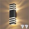 Klighten LED Lampada da esterno, Applique da esterno GU10 Up Down 3000K bianco caldo | IP65 Applique per interni/esterni, balcone, giardino, garage e corridoio|Nero