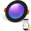 DUSKTEC Faretti LED da Incasso per Cartongesso RGB Alexa, 1 Pezzi, Dimmerabili con APP, 10W Faretti LED Soffitto Colorati Smart con Bluetooth Nero, IP44 220V Faretto Multicolore, Foro 100mm