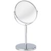 Wenko 16892100 Specchio Cosmetico da Appoggio Assisi, Pieghevole, Acciaio, Materiale Plastico, 18,5 x 34,5 x 15 cm, Cromo
