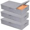 YheenLf 3 Pezzi Contenitore Sottoletto in Tessuto, Grigio, 60×30×15cm | Scatole Sotto letto Contenitore, Contenitori per Armadio Salvaspazio, Organizzatore Scarpe, Organizer per Lenzuola