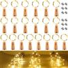 HELESIN Luce per bottiglie, 20 x 20 LED, con 12 batterie di ricambio (LR44), luce bianca calda, per bottiglie di sughero, batteria, bottiglia di vino, luci per bottiglie, decorazioni natalizie, feste di nozze